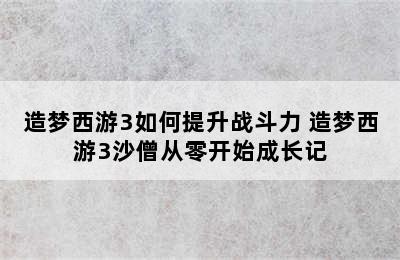 造梦西游3如何提升战斗力 造梦西游3沙僧从零开始成长记